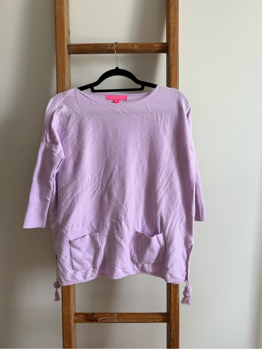 Lilly Pulitzer Light Lavender Pullover Sweater with Tassels